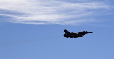 A Hellenic Airforce upgraded F-16 Viper, performs a flyover during a joint military drill, at Tanagra military airbase, about 82 kilometers (51miles) north of Athens, Greece, Thursday, Feb. 4, 2021. (AP File Photo)