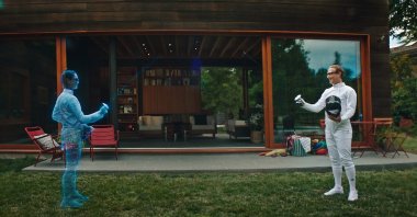 Mark Zuckerberg, seen here fencing with a hologram, is hoping to expand social media into more virtual realms. (DPA Photo)