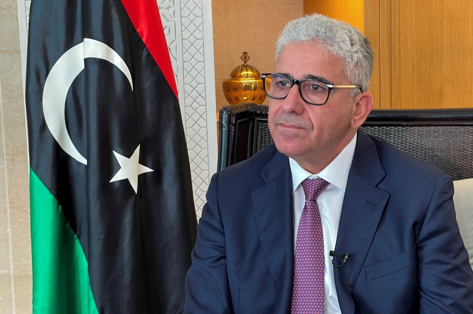 Libya&#039;s Fathi Bashagha, who was appointed prime minister by the eastern-based parliament this month, looks on during an interview with Reuters in Tunis, Tunisia March 30, 2022. Picture taken March 30, 2022. REUTERS/Jihed Abidellaoui/File Photo