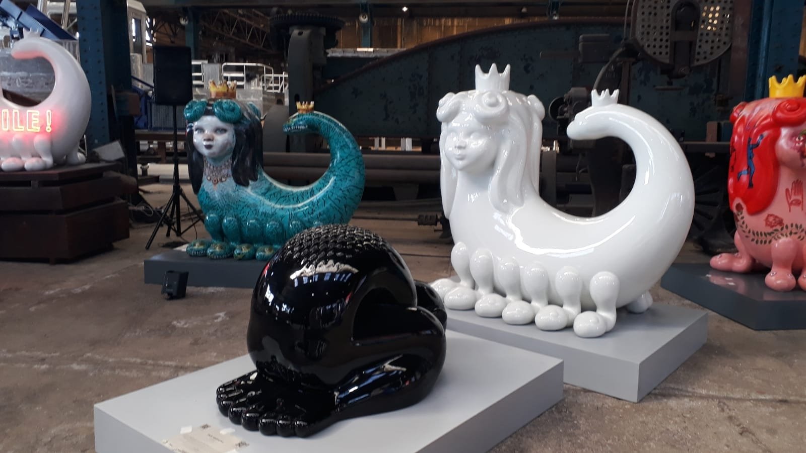In the "Şahmeran 34" exhibition, 34 different artists have created sculptures of the Shahmaran to be installed at 34 different points in Istanbul, Turkey, May 10, 2022. (DHA Photo)