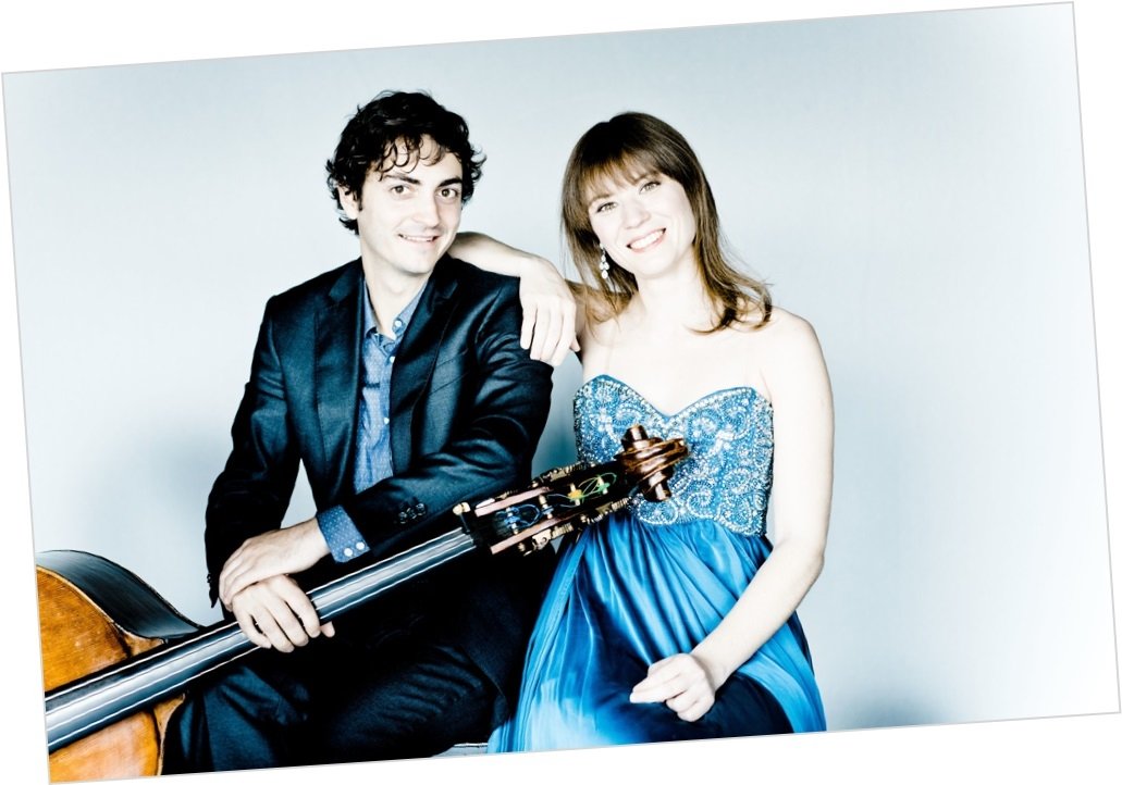 The Oyster Duo comprises Ukrainian pianist Anna Fedorova (R) and double bassist Nicholas Santangelo Schwartz. (Courtesy of The Oyster Duo website)