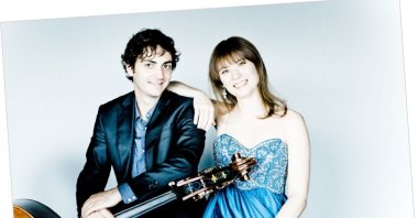 The Oyster Duo comprises Ukrainian pianist Anna Fedorova (R) and double bassist Nicholas Santangelo Schwartz. (Courtesy of The Oyster Duo website)