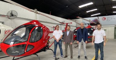 Cicare and Titra Technology officials seen in this photo provided on May. 11, 2022. (Courtesy of Titra Technology)