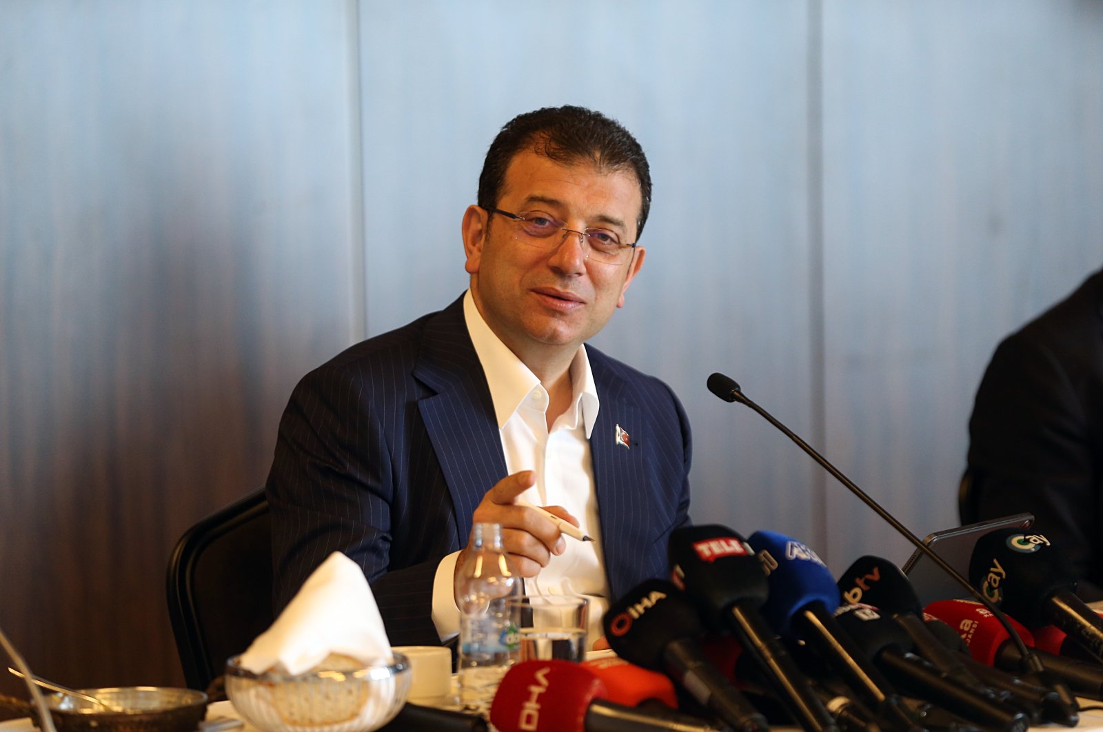 Istanbul Mayor Ekrem İmamoğlu during a press conference in Trabzon, northern Turkey, May 4, 2022. (AA Photo)