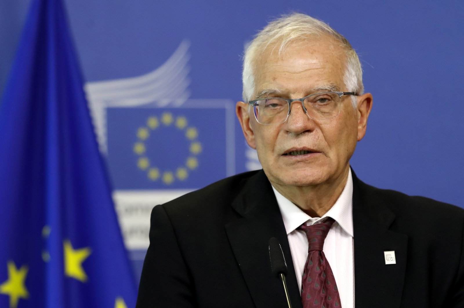 European Union High Representative for Foreign Affairs and Security Policy Josep Borrell addresses the press at the start of the annual spring meeting of the international donor group for Palestine (AHLC) in Brussels, Belgium, May 10, 2022. (EPA Photo)