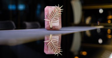 The Palme d&#039;Or trophy is pictured at Chopard Jewellery House, Meyrin, near Geneva, France, May 10, 2022. (AFP Photo)