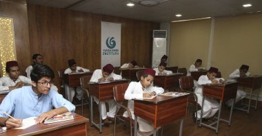 Students attend a Turkish class at a culture center, in Lahore, Pakistan, Oct. 20, 2018. (AA PHOTO) 