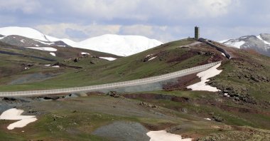 The Turkish border installations are seen on the border with Iran in the district of Çaldıran in the eastern Van province, on April 5, 2022. (DHA Photo)