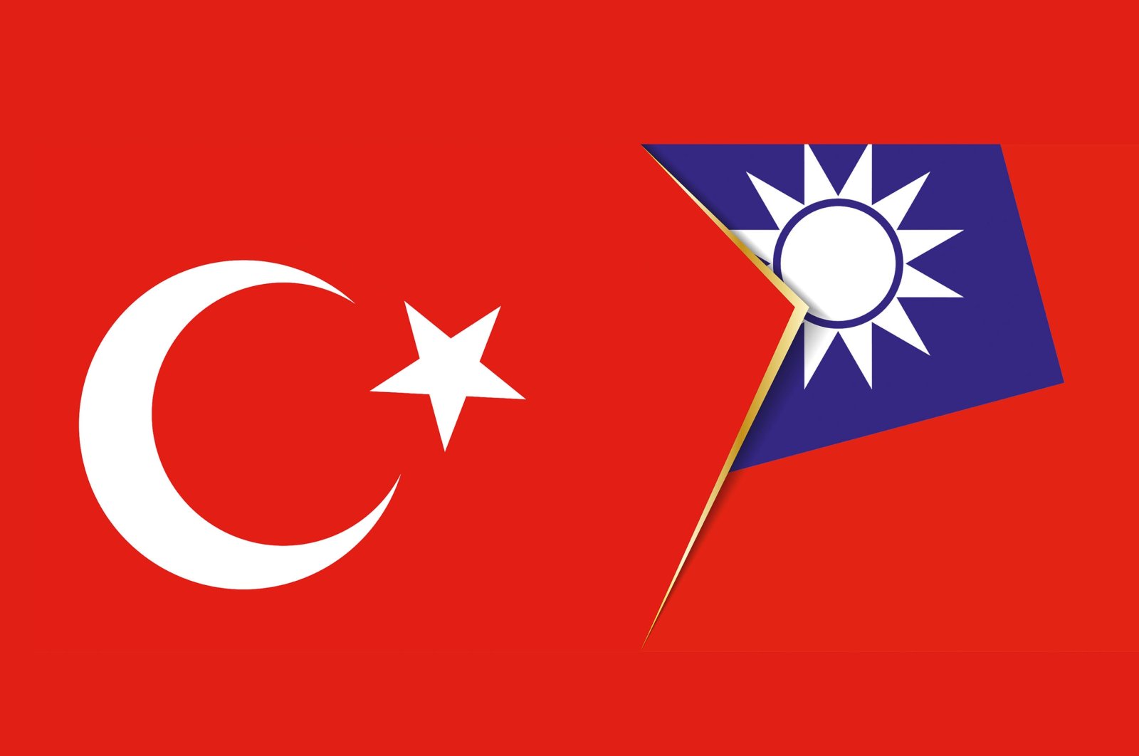 The flags of Turkey and Taiwan. (Shutterstock Photo)