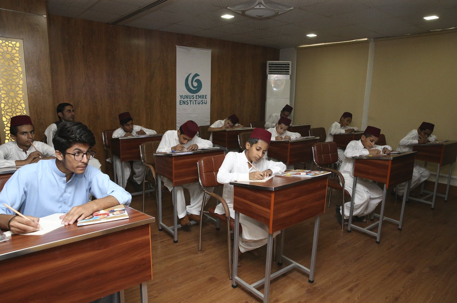 Students attend a Turkish class at a culture center, in Lahore, Pakistan, Oct. 20, 2018. (AA PHOTO) 
