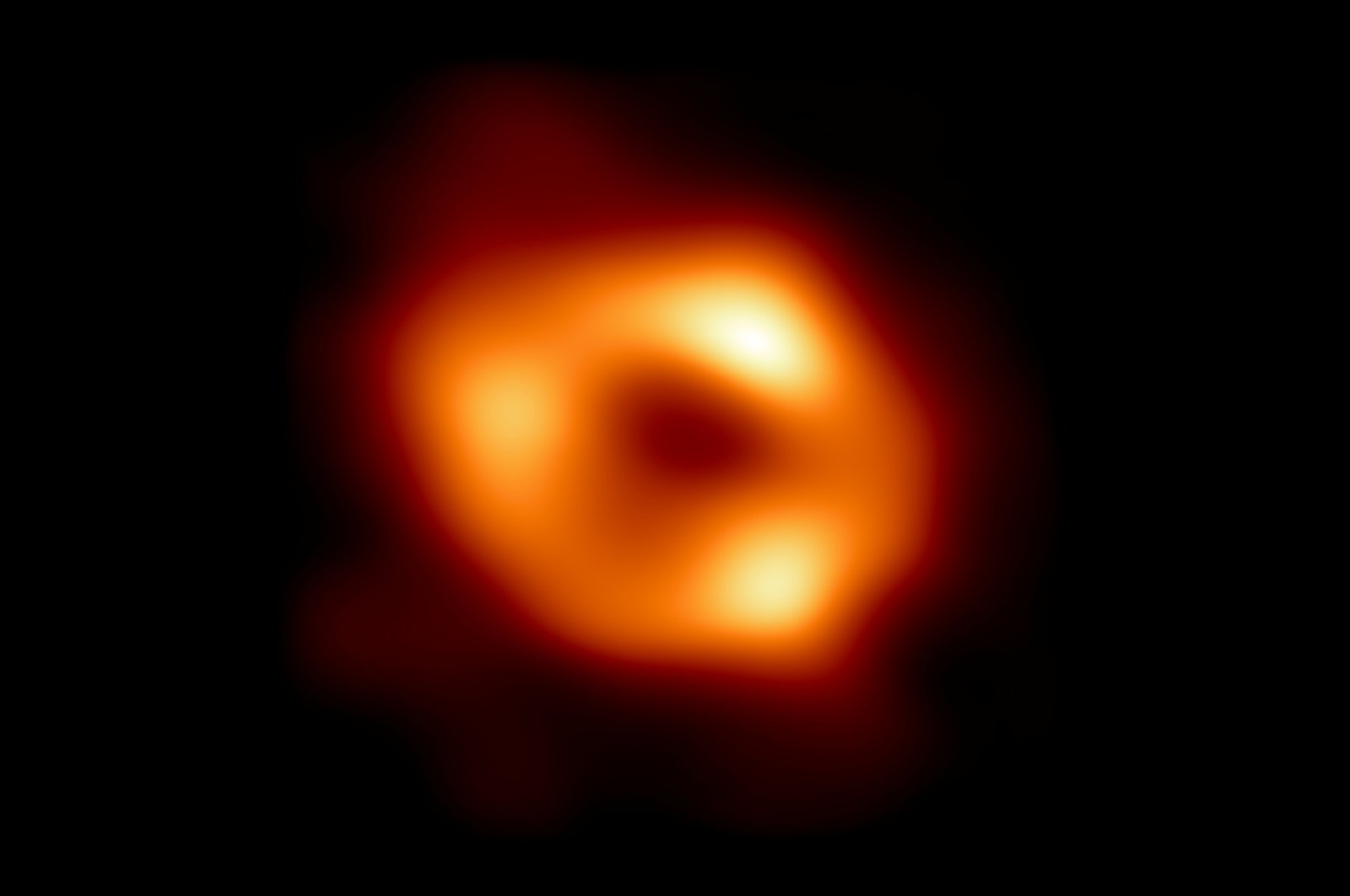 The first image of Sagittarius A*, the supermassive black hole at the center of our galaxy. (EHT Collaboration via Reuters)