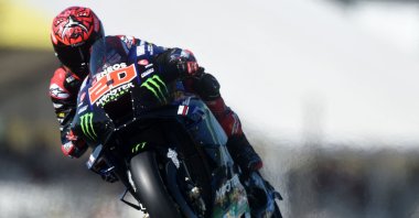 Yamaha&#039;s Fabio Quartararo during 1st free practice session ahead of French Moto GP Grand Prix, Le Mans, France, May 13, 2022. (AFP Photo)