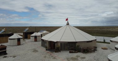 Lake Tuz Nomad Camping in the Eskil district of Aksaray in central Turkey offers an alternative holiday opportunity, Aksaray, Turkey, May 12, 2022. (AA Photo)