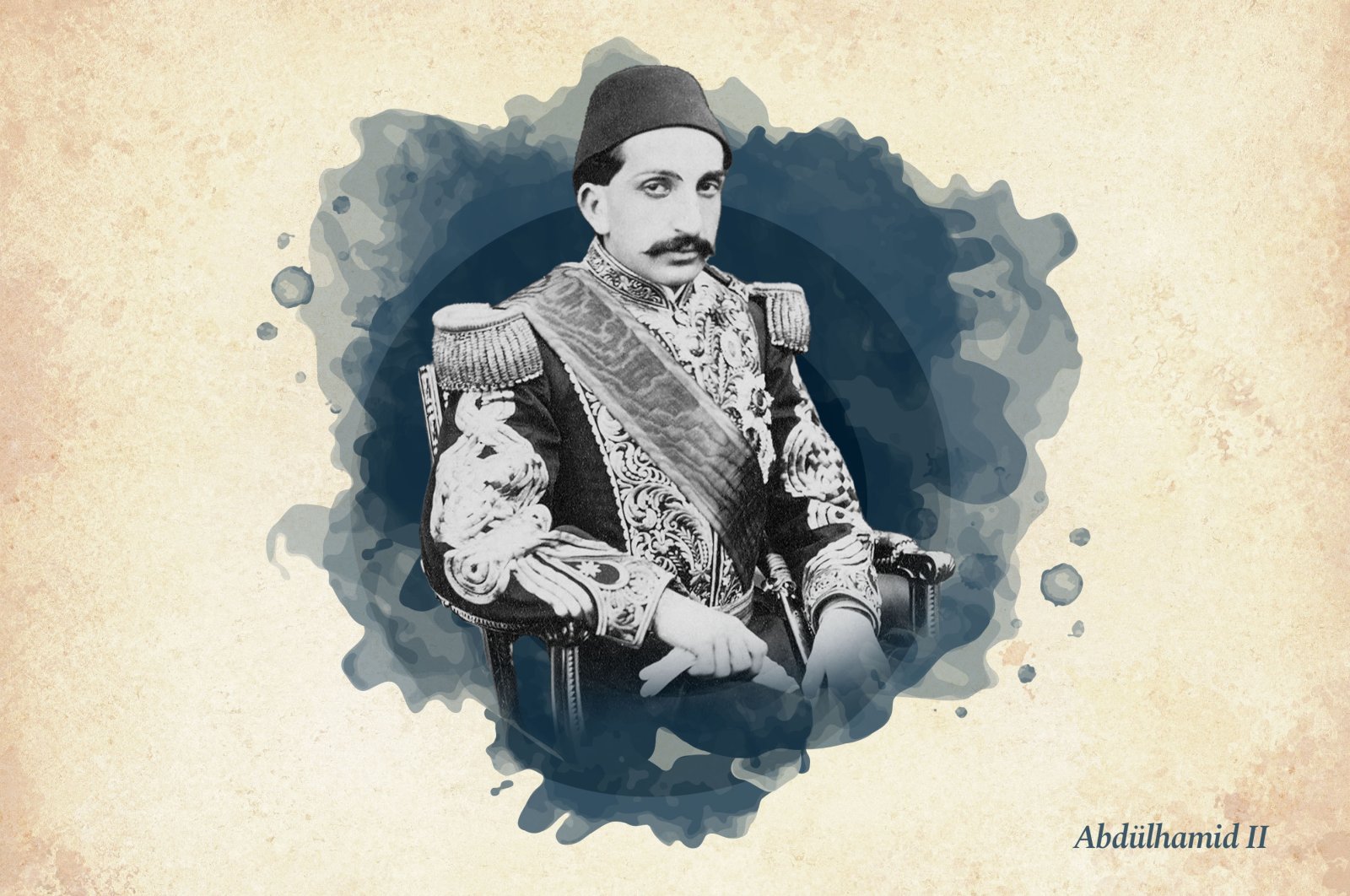 This old photo shows Sultan Abdülhamid II, the 34th ruler of the Ottoman Empire. (Wikimedia / Edited by Büşra Öztürk)