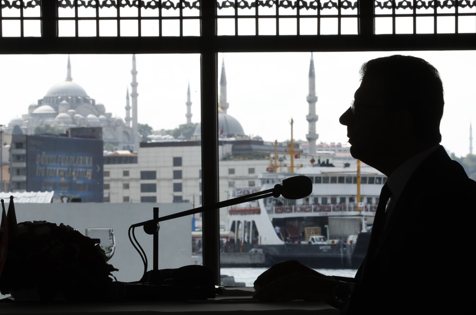 Istanbul Mayor Ekrem Imamoğlu talks to members of foreign media a day after he took office, in Istanbul, Turkey, June 28, 2019. (AP Photo)
