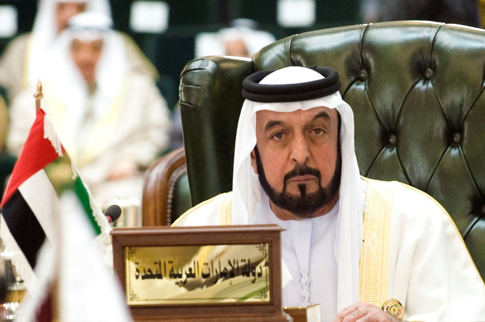 United Arab Emirates President Sheikh Khalifa bin Zayed Al Nahyan listens to closing remarks during the closing ceremony of the Gulf Cooperation Council summit in Kuwait&#039;s Bayan Palace, Dec. 15, 2009. (Reuters Photo)