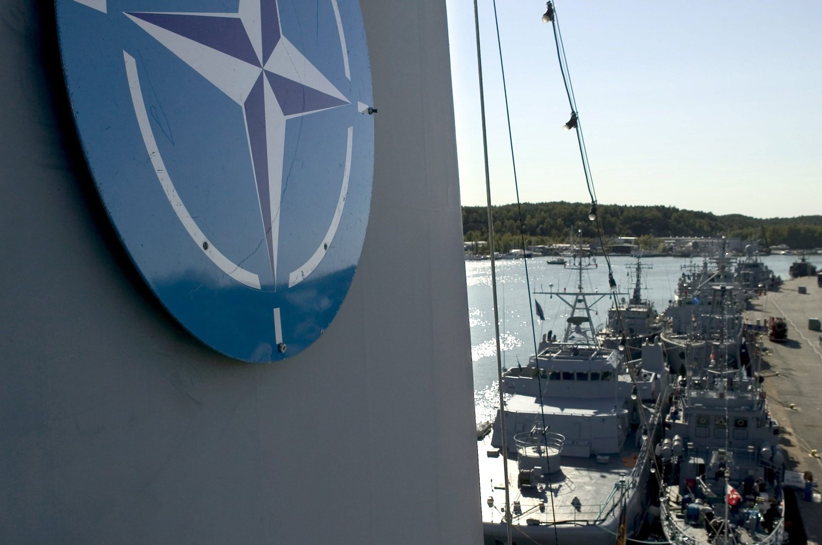 NATO naval mine countermeasure vessels berth in Turku, Finland, during the international Northern Coasts 2014 (NOCO14) military exercise, Aug. 29, 2014. (AP)