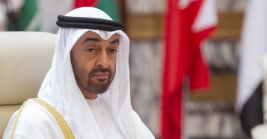 In this file handout photo taken and released by the Saudi Royal Palace on May 31, 2019 shows Abu Dhabi's Crown Prince Sheikh Mohammed bin Zayed Al Nahyan attending the Gulf Cooperation Council (GCC) held at al-Safa Royal Palace in the Saudi holy city of Mecca. (Photo by Bandar al-Jaloud / Saudi Royal Palace / AFP)