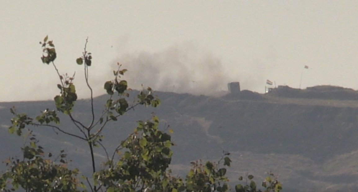 Smoke rises amid retaliatory fire toward PKK/YPG targets, Ain al-Arab, Syria, May 13, 2022 (AA Photo)