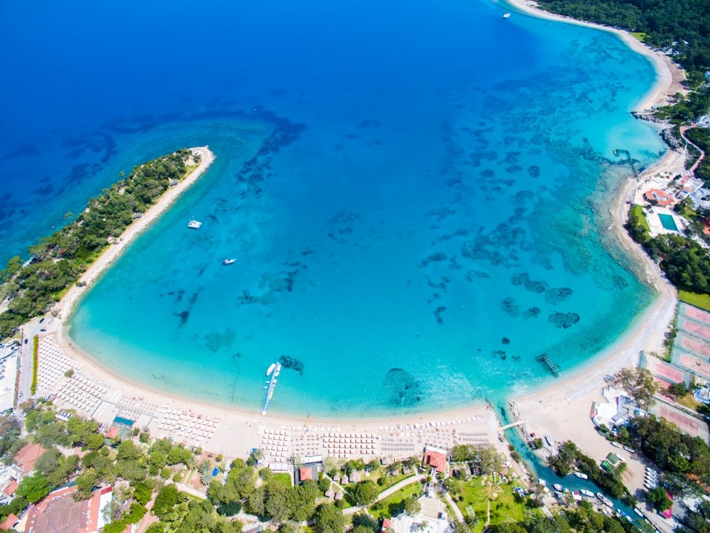 Drone footage shows the beach in Kemer, Antalya, southern Turkey in this undated file photo. (Shutterstock Photo)