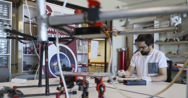 A researcher works on the mobile electrocautery device at OSTIM Technical University, Ankara, Turkey, May 13, 2022. (AA Photo)