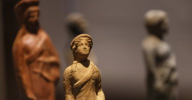 Apollo statuettes on display at Izmir Archaeological Museum, Izmir, western Turkey, May 12, 2022. (AA)