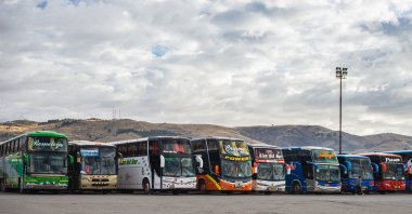A row of buses parked at Arequipa bus station, Arequipa, Peru, Aug. 18, 2015. (ShutterStock Photo)
