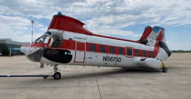 View of a Chinook helicopter delivered to Turkey, in the capital Ankara, Turkey, May 16, 2022. (AA Photo)