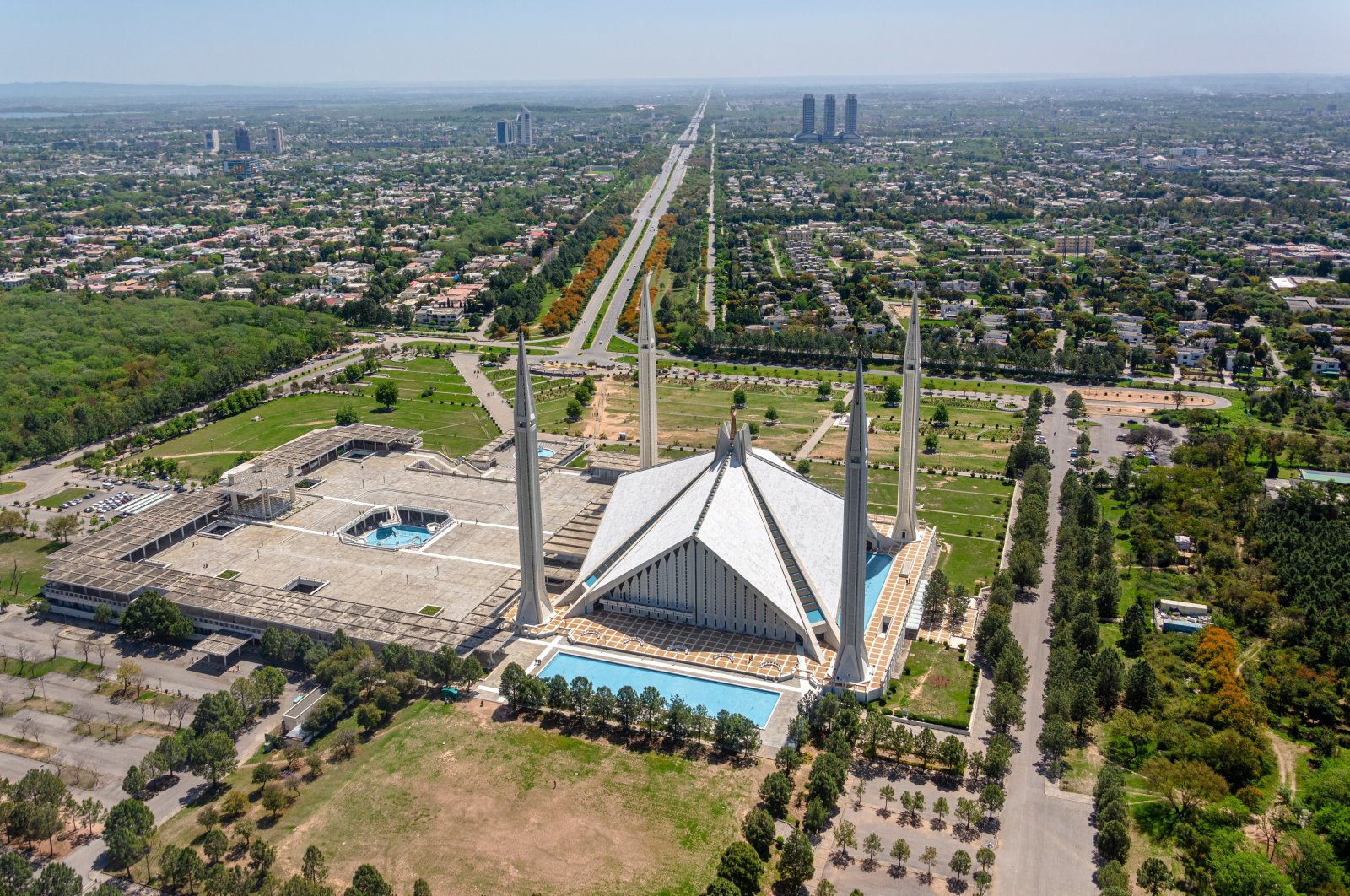 An aerial view of the Faisal Mosque, Islamabad, the capital of Pakistan. (Shutterstock)