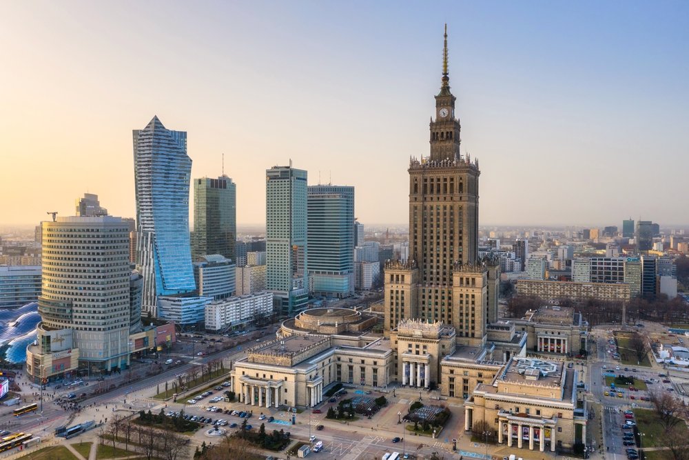 Buildings and historical architecture of the city center, Warsaw, Poland, Feb. 25, 2021. (Shutterstock Photo)
