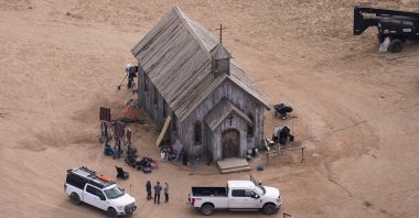 This aerial photo shows the Bonanza Creek Ranch in Santa Fe, New Mexico, U.S., Oct. 23, 2021. (AP Photo)