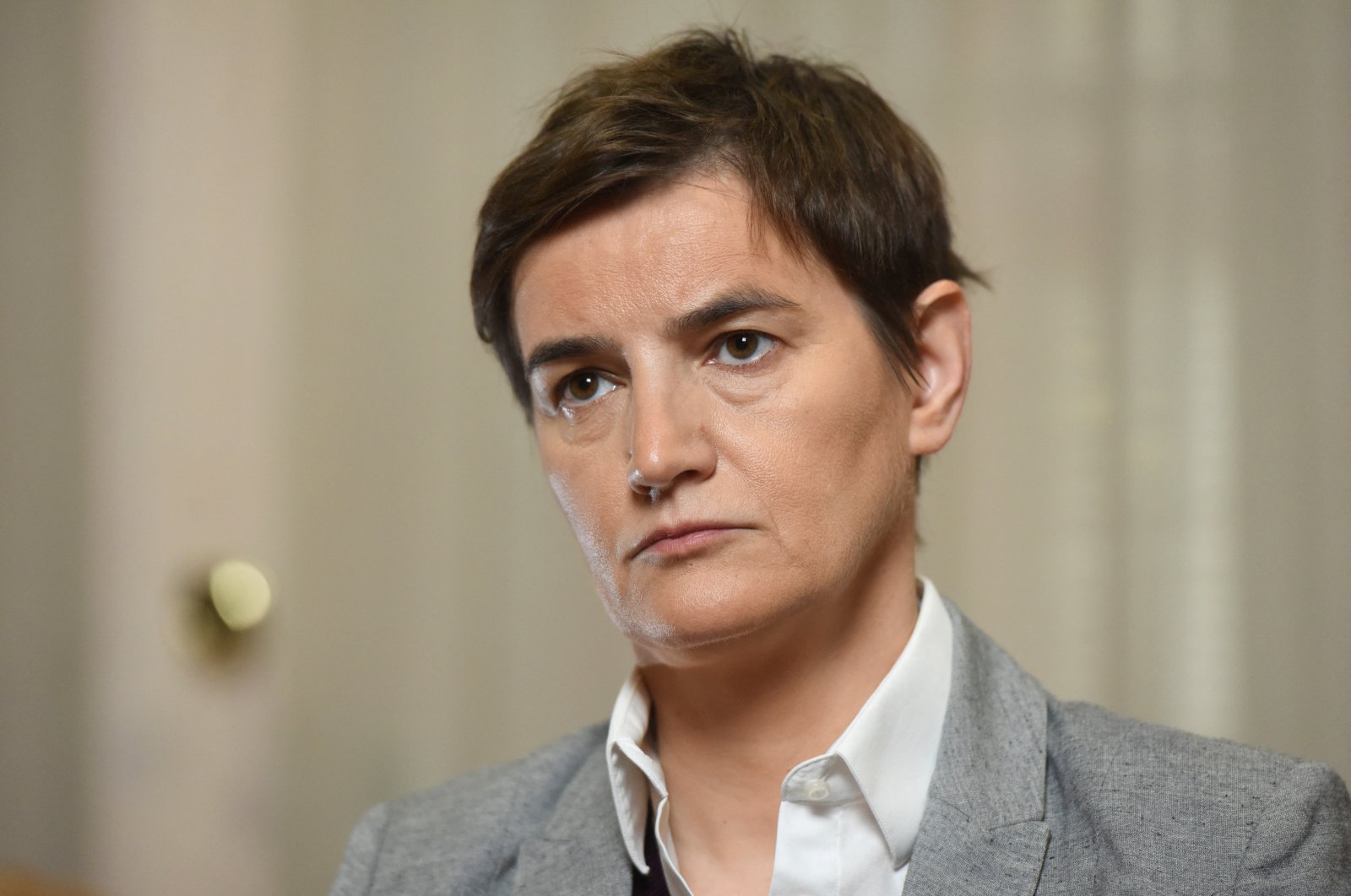 Serbian Prime Minister Ana Brnabic looks on during an interview with Reuters in Belgrade, Serbia, Jan. 11, 2022. (Reuters File Photo)