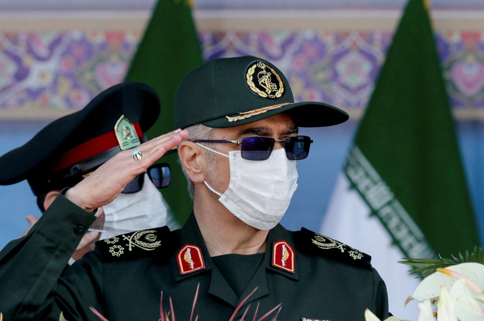 Iranian Armed Forces Chief of Staff Major Gen. Mohammad Bagheri salutes during a ceremony during the National Army Day parade in Tehran, Iran, April 18, 2022. (Reuters Photo)