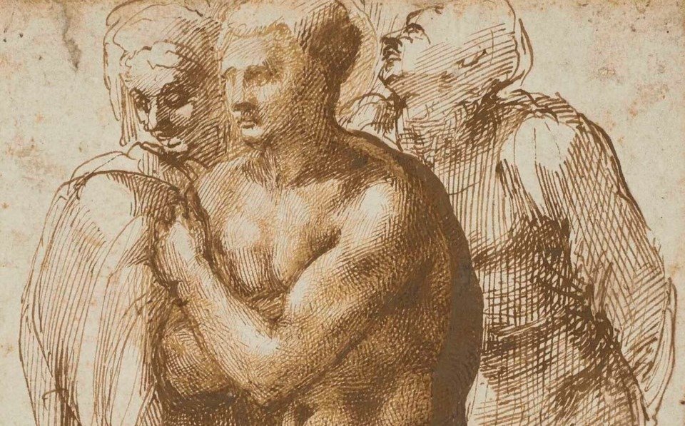 A still shot from Christie&#039;s website shows the recently rediscovered drawing by Michelangelo.