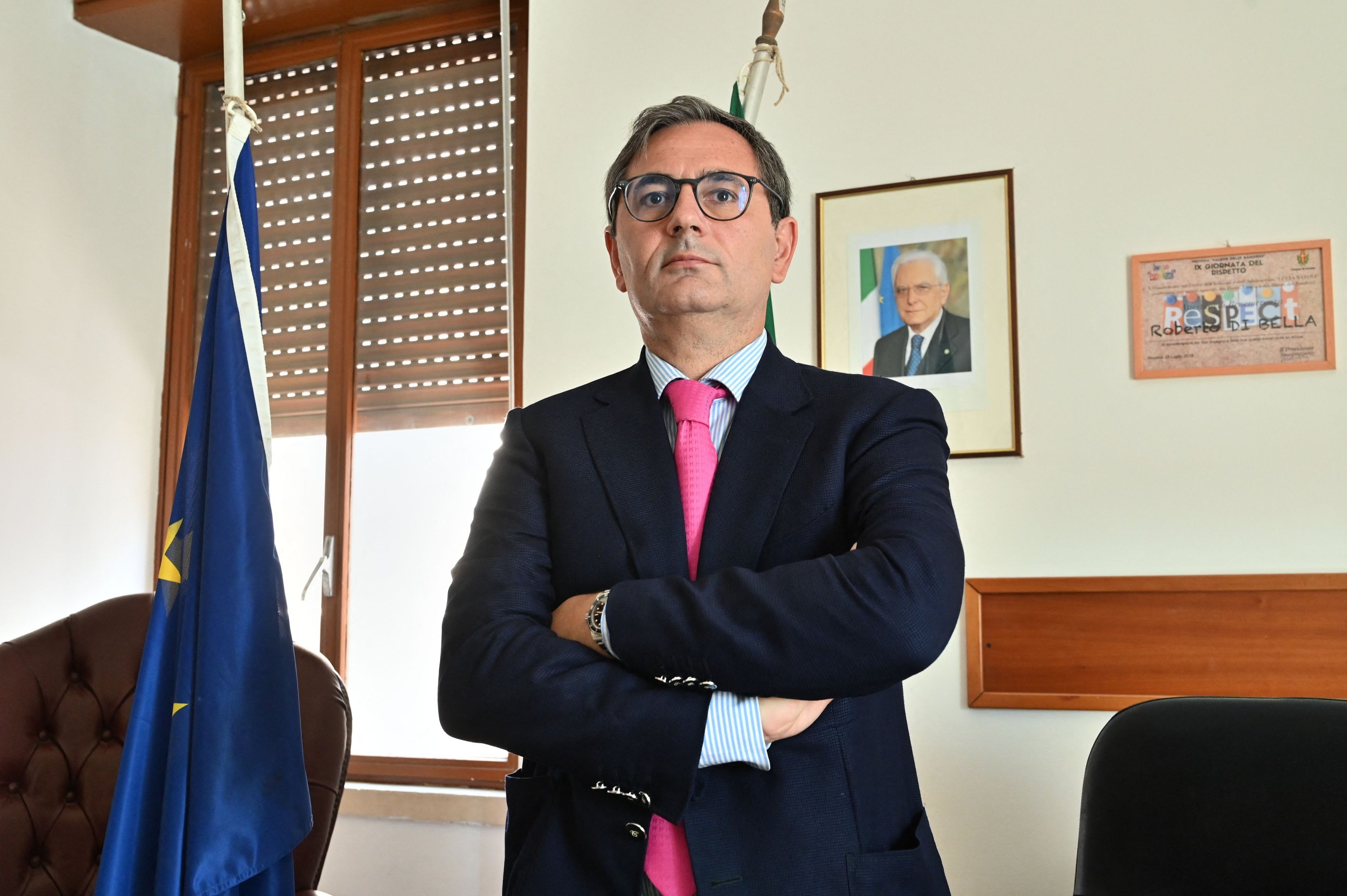 Italian Judge Roberto Di Bella poses during an interview at his office in the Juvenile Court in Reggio Calabria, Calabria, southern Italy, July 7, 2020. (AFP File Photo)