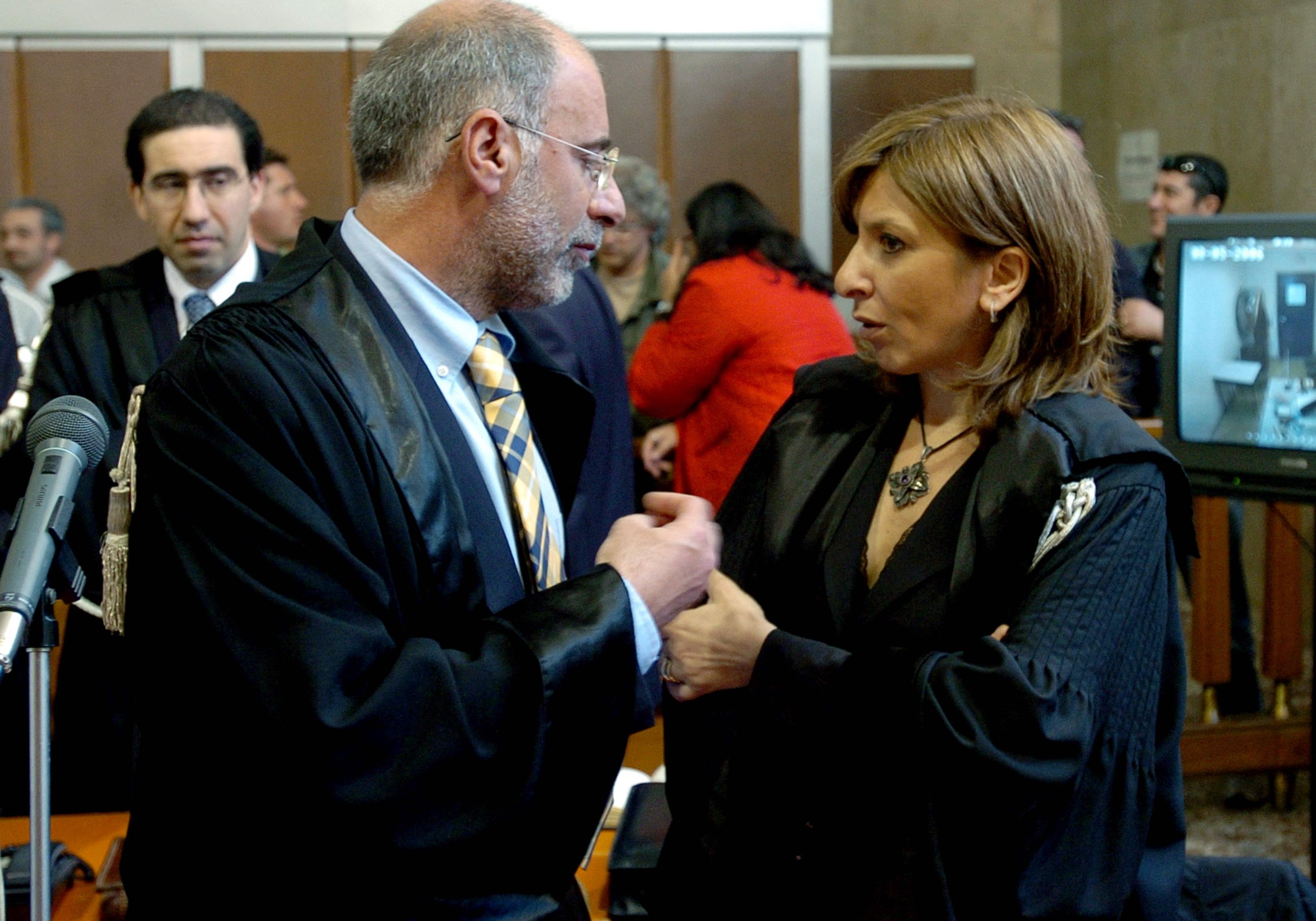 This undated and unlocated photo obtained on May 18, 2022 from Italian news agency ANSA shows Italian magistrate, Marzia Eugenia Sabella (R), who, since 2017, is deputy prosecutor of the republic at the court of Palermo, Sicily, Italy. (Photo by Stringer/ANSA/AFP)
