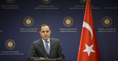 Foreign Ministry Spokesperson Tanju Bilgiç speaks at a news conference in Ankara, Turkey, in this undated file photo. (AA File Photo)