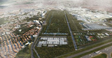 An illustration provided by the Ministry of Environment, Urban Planning and Climate Change shows an aerial view of the planned project. (AA PHOTO)