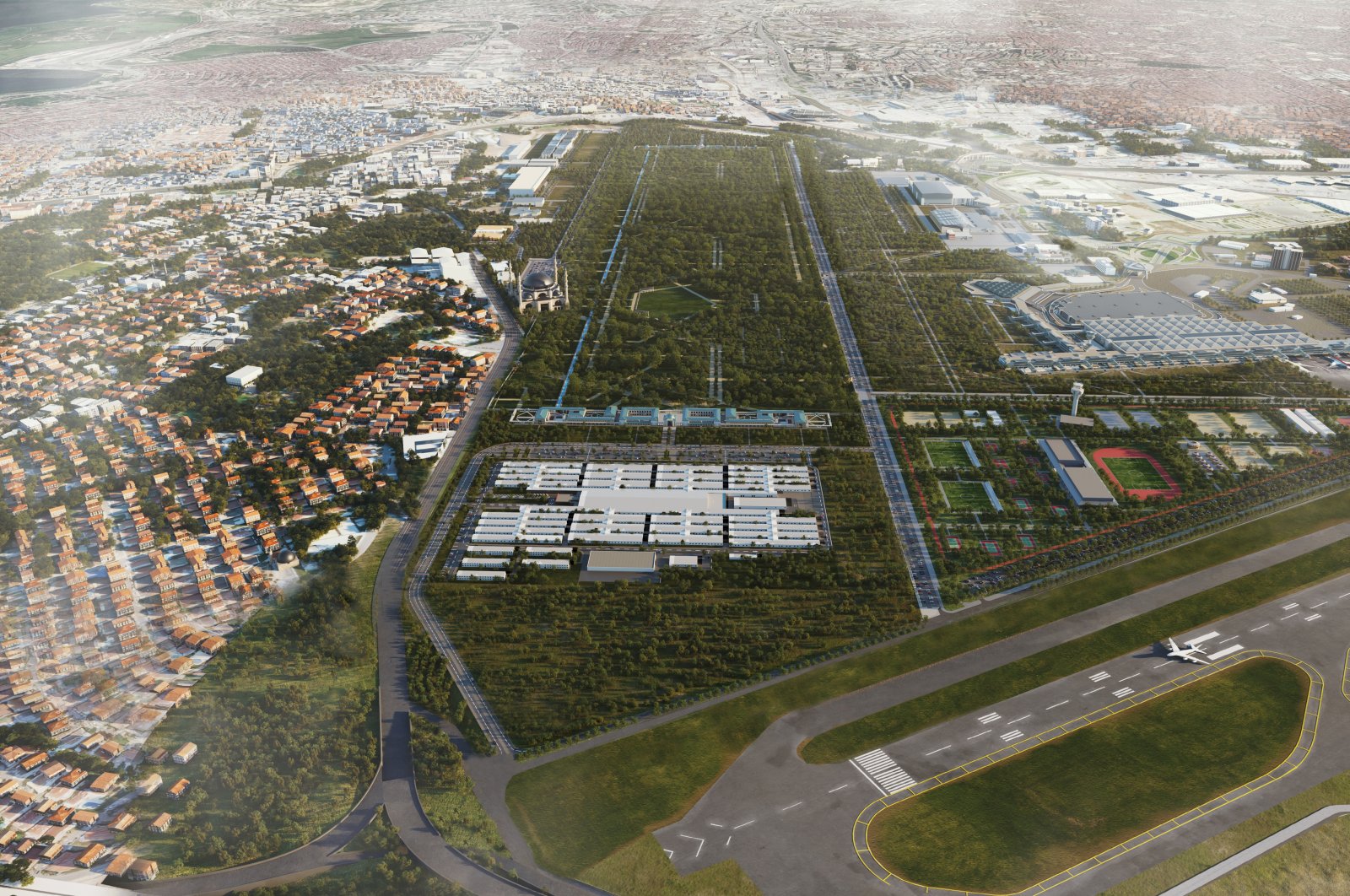 An illustration provided by the Ministry of Environment, Urban Planning and Climate Change shows an aerial view of the planned project. (AA PHOTO)