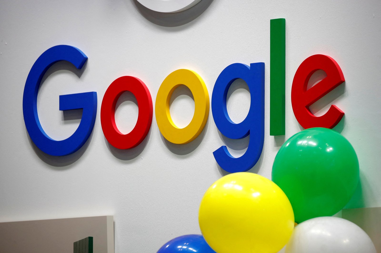 The logo of Google is seen at the high profile startups and high tech leaders gathering, Viva Tech, Paris, France, May 16, 2019. (Reuters Photo)