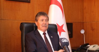 The new TRNC Prime Minister Ünal Üstel speaks to Anadolu Agency in Lefkoşa, TRNC, Wednesday, May 18, 2022. (AA Photo)