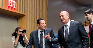 Foreign Minister Mevlüt Çavuşoğlu exits the room after speaking during a "Global Food Security Call to Action" meeting of foreign ministers at United Nations headquarters in New York, U.S., May 18, 2022. (Reuters Photo)