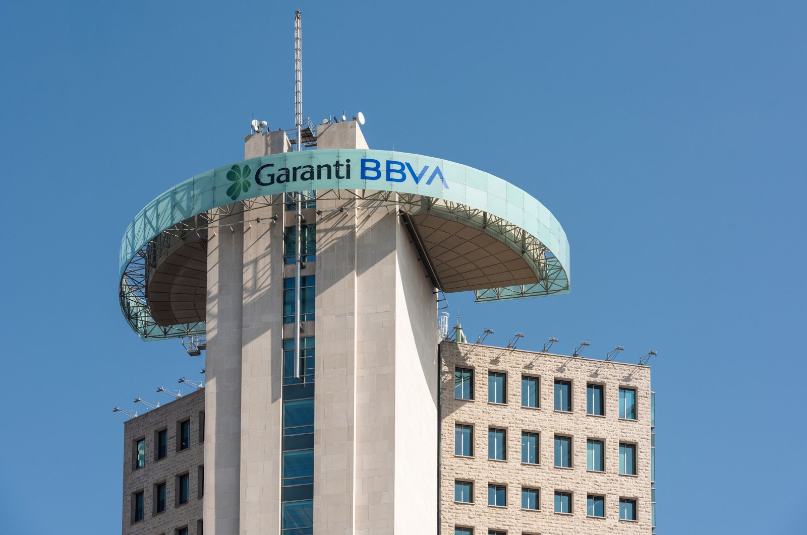 The headquarters of Garanti BBVA in the Levent neighborhood of Istanbul, Turkey, April 29, 2021. (Shutterstock Photo)