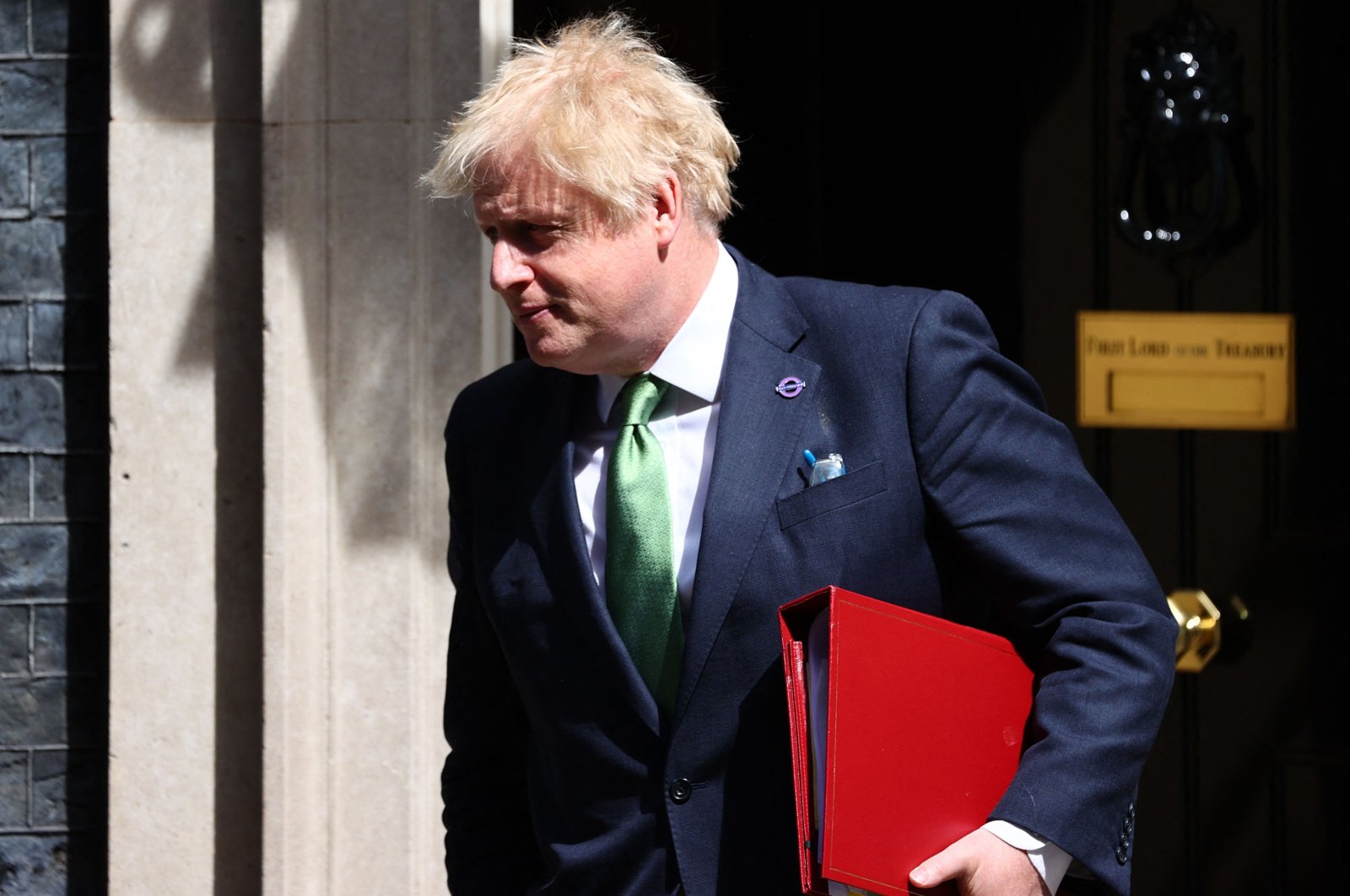 Britain&#039;s Prime Minister Boris Johnson leaves 10 Downing Street, London, the U.K., May 18, 2022. (AFP Photo)
