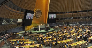 The U.N. General Assembly gathers during the International Migration Review Forum 2022 at U.N. headquarters in New York, U.S., May 19, 2022. (AFP Photo)