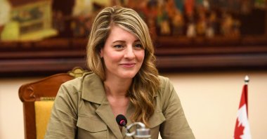 Canadian Foreign Minister Melanie Joly is seen here at the Government Guest House in Hanoi, Vietnam, April 13, 2022 (AFP File Photo)