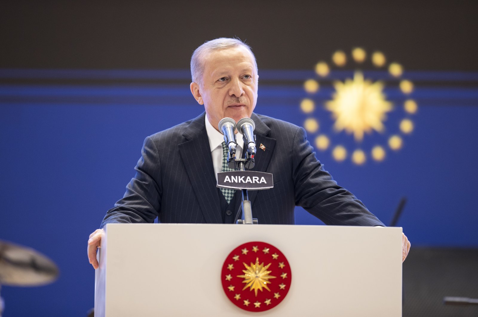 President Recep Tayyip Erdoğan speaks at a conference in the capital Ankara, Turkey, May 19, 2022. (AA)