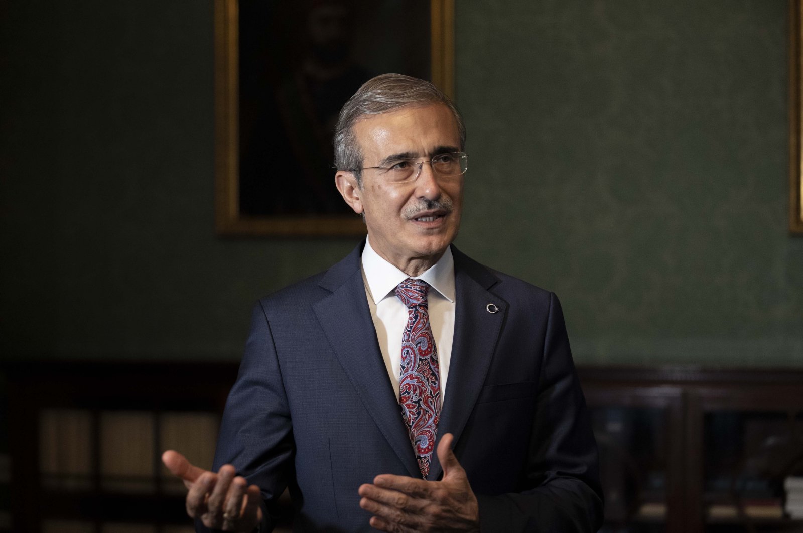 Ismail Demir, the head of the Presidency of Defense Industries (SSB), speaks to reporters during his visit to London, U.K., May 20, 2022. (AA Photo)