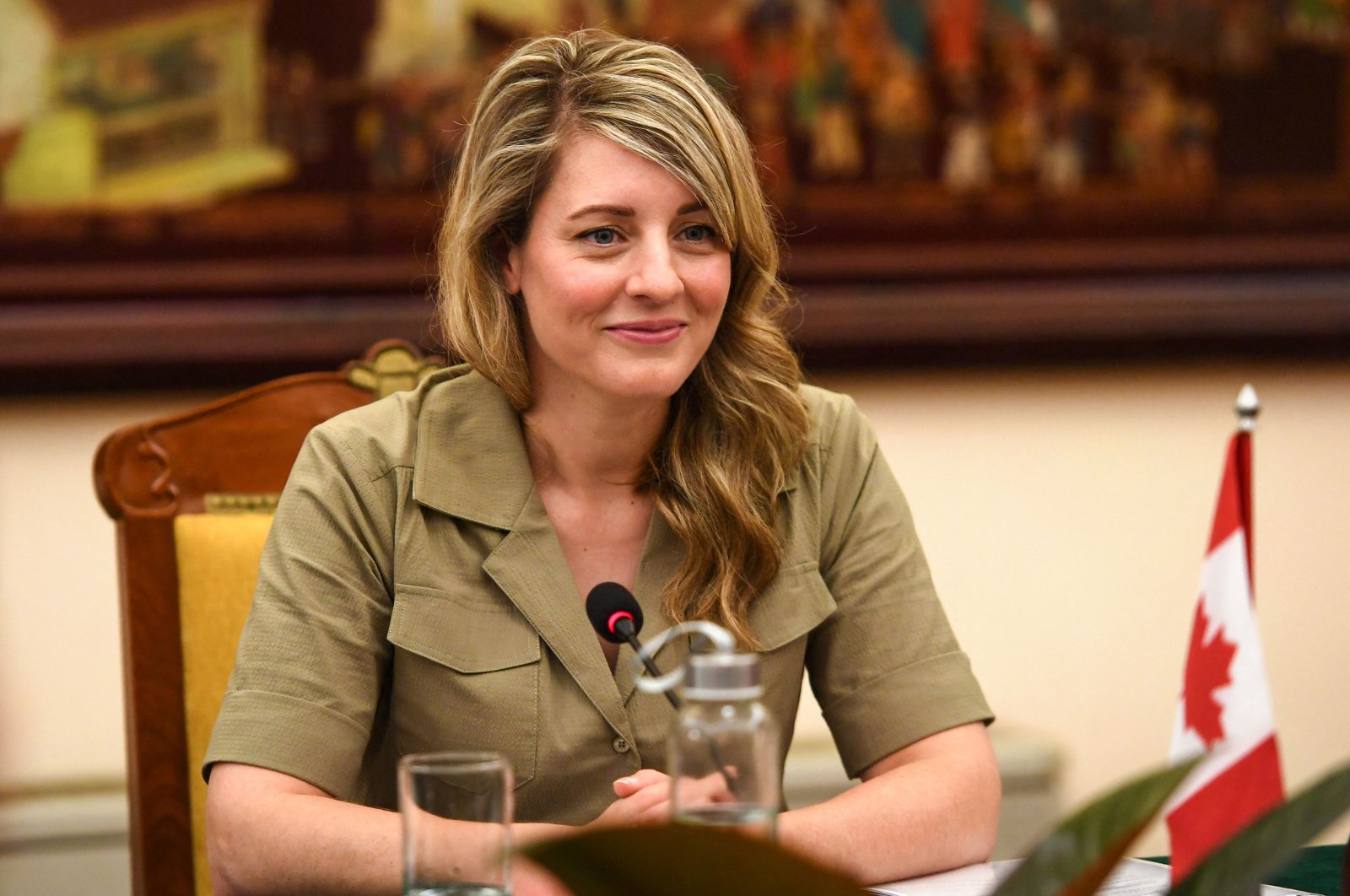 Canadian Foreign Minister Melanie Joly is seen here at the Government Guest House in Hanoi, Vietnam, April 13, 2022 (AFP File Photo)