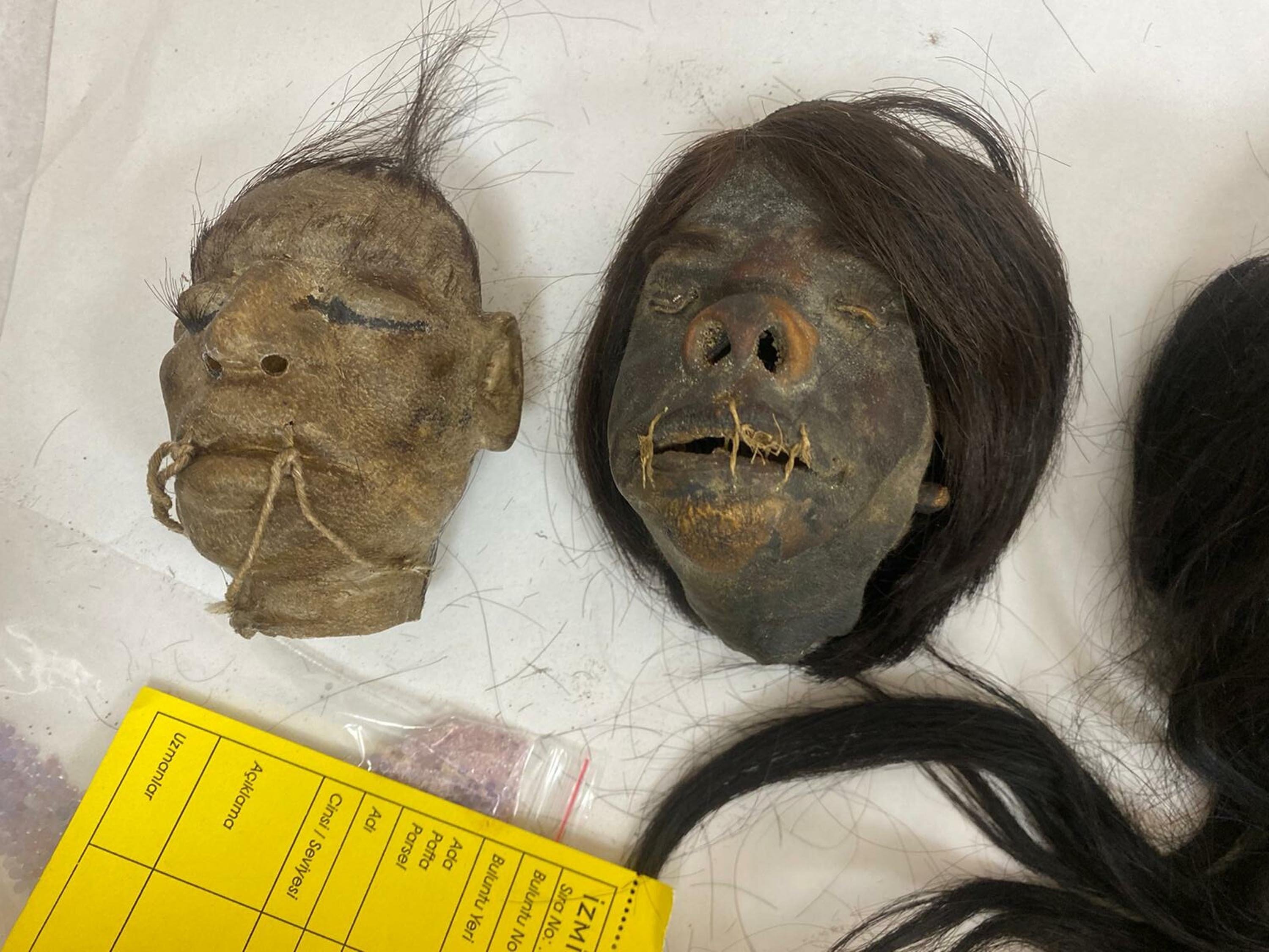 Rare shrunken heads from Peru confiscated in Turkey's Izmir